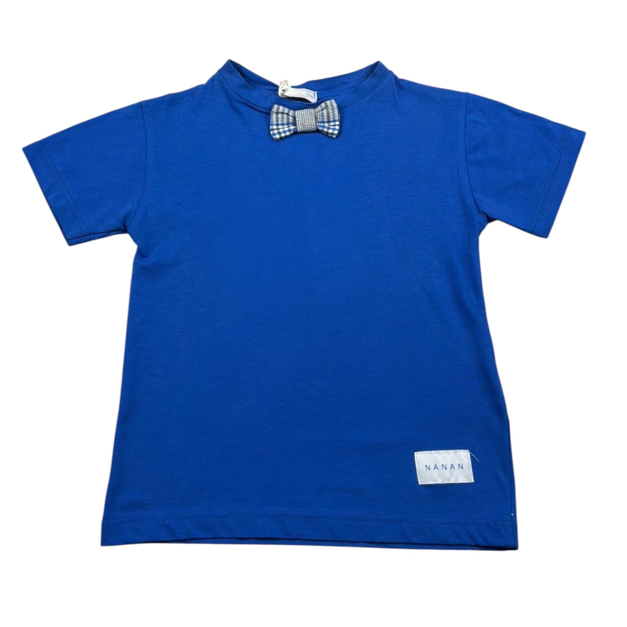 Nanan T-Shirt Girocollo Tinta Unita per Bambino E2417436BL BLU NANAN 