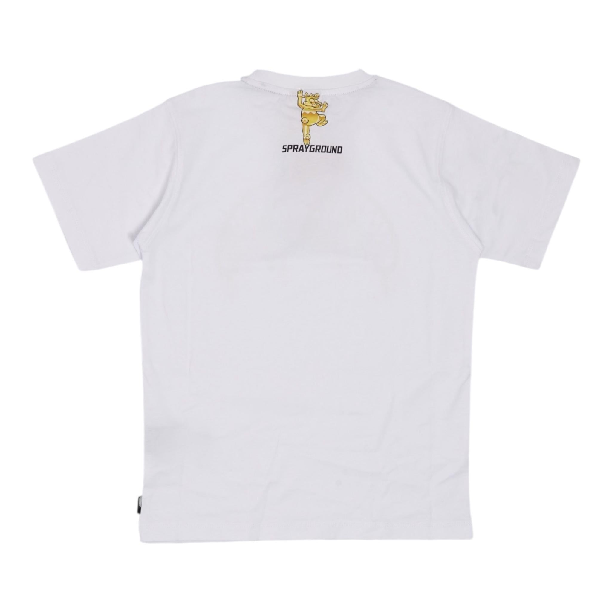 Sprayground T-Shirt Girocollo Tinta Unita con Stampa per Bambino SPY1038WHT BIANCO SPRAYGROUND 