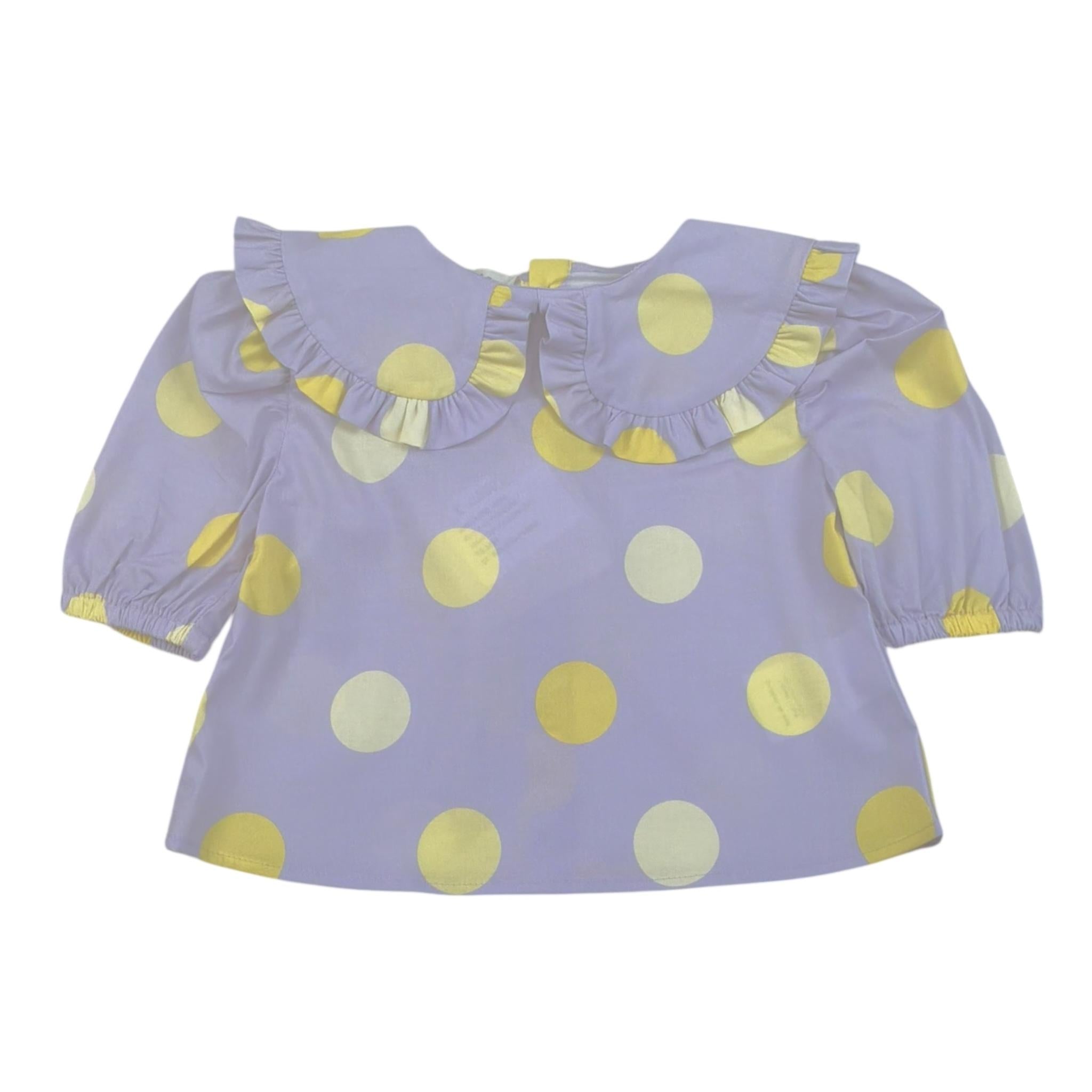 A' La Page Camicia Tinta Unita con Pois per Neonata AL16 LILLA A' LA PAGE 