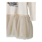 MONNALISA abito manica lunga tinta unita con stampa in contrasto Panna per Bambina 11D906 PANNA MONNALISA 