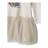 MONNALISA abito manica lunga tinta unita con stampa in contrasto Panna per Bambina 11D906 PANNA MONNALISA 