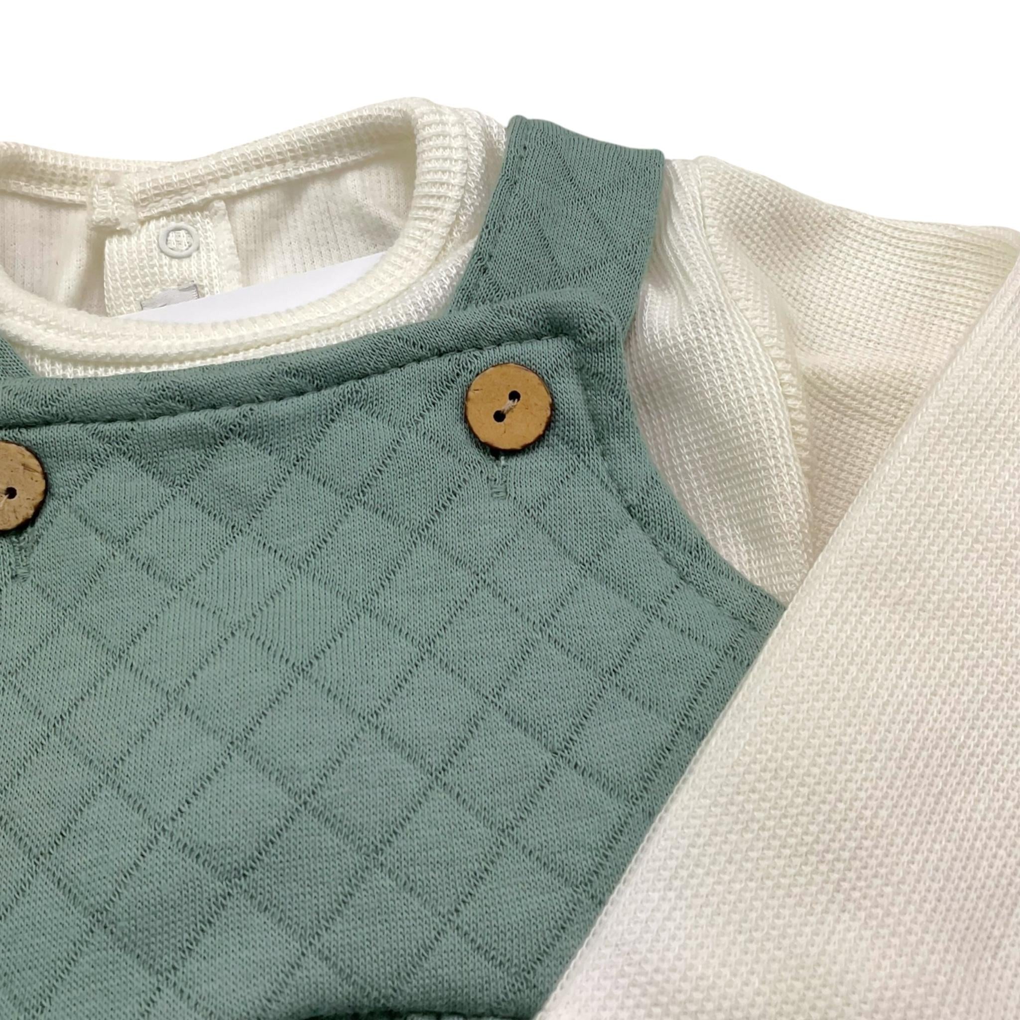 CALAMARO completo 2 pezzi camicia-pagliaccetto Bianco/verde per Neonato 11053X BIANCO/VERDE CALAMARO 