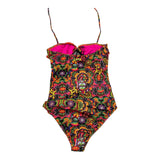4Giveness Costume Intern Tinta Unita Con Stampa E Frange Nero Per Bambina