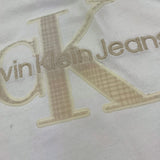 Calvin Klein T-Shirt Girocollo Tinta Unita con Stampa per Bambino IBO2359J01 BIANCO CALVIN KLEIN 