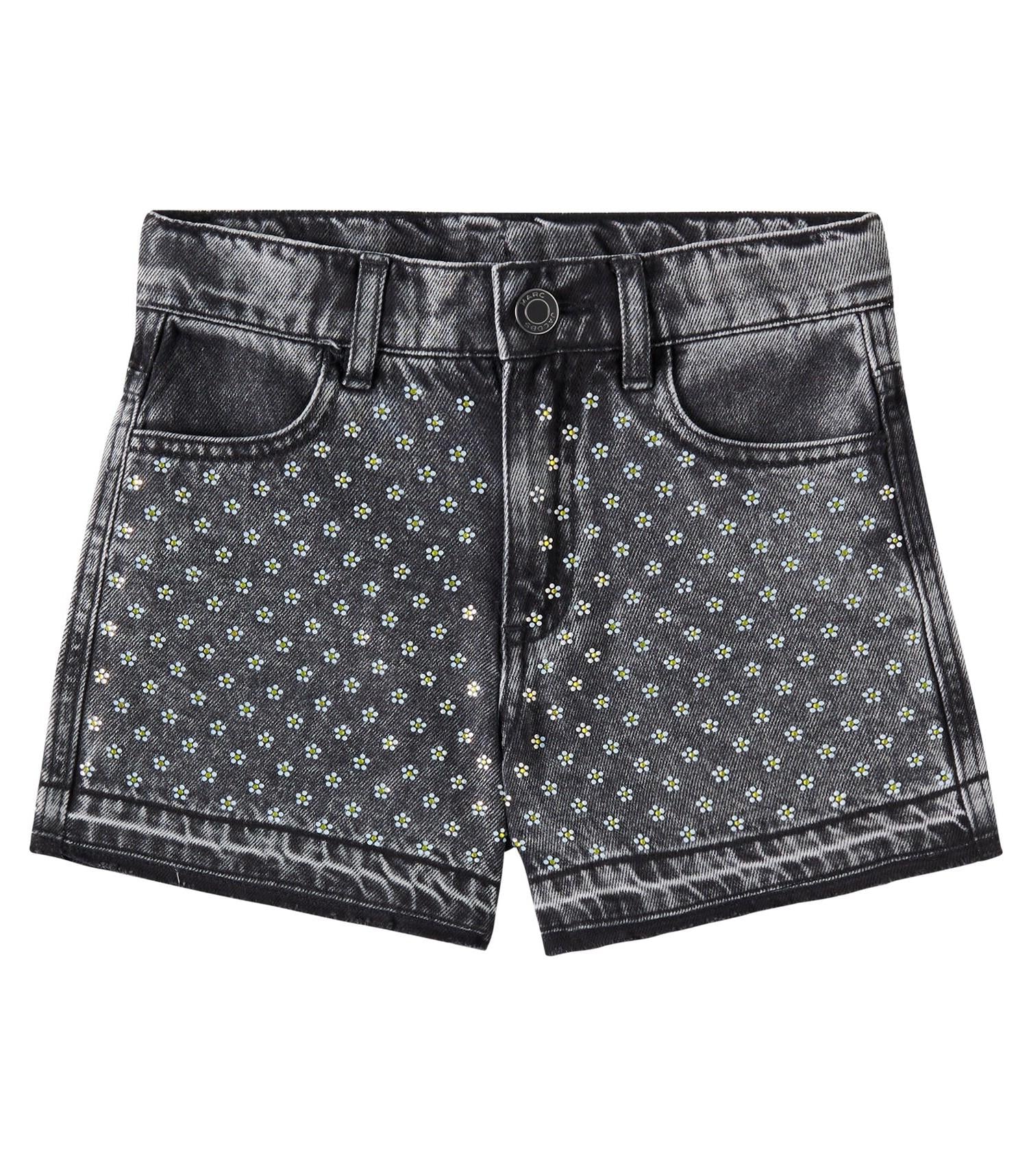 Marc Jacobs Short In Denim Tinta Unita con Brillantini per Bambina W60486 NERO MARC JACOBS 