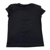 Balmain T-Shirt Girocollo Tinta Unita Con Stampa Brillantinata Nero Per Bambina
