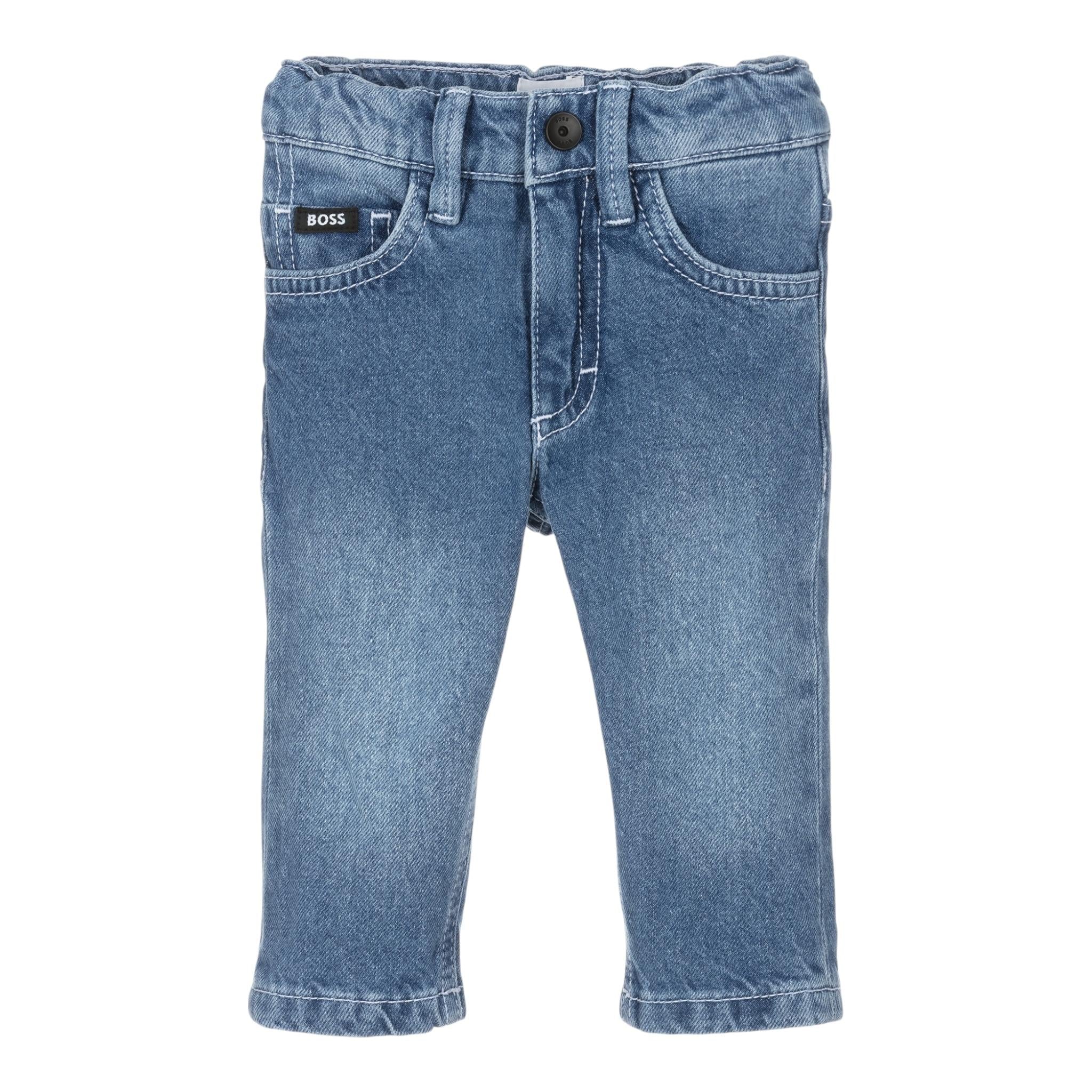 Boss Jeans Tinta Unita con Girovita Regolabile per Neonato J52081 BLU BOSS 