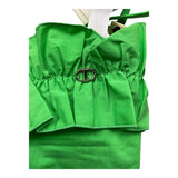 Twinset Top A Bretelline Tinta Unita Con Rouches Verde Per Bambina