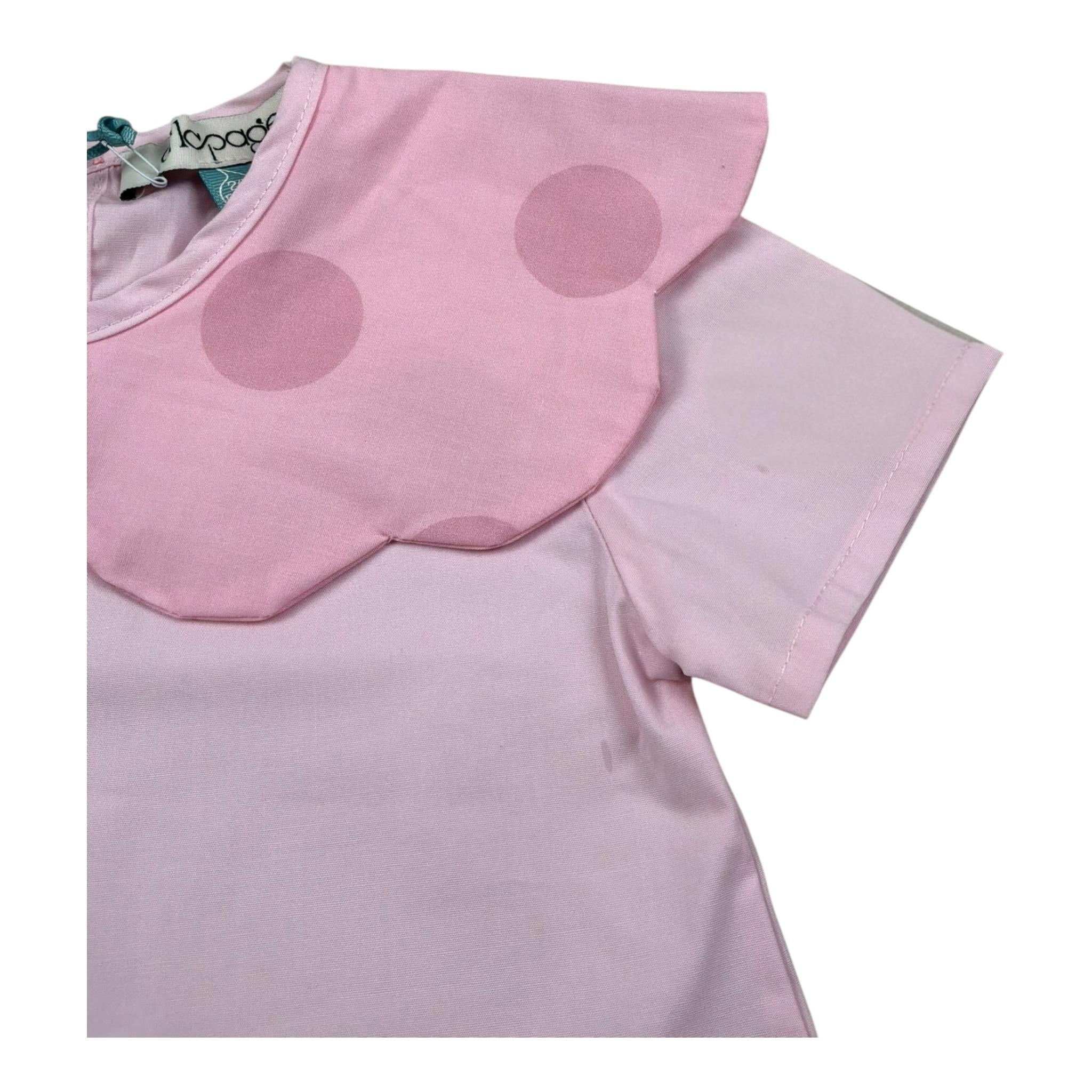 A' La Page Camicia Mezza Manica Tinta Unita con Colletto per Neonata GIADA ROSA A' LA PAGE 