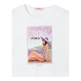 Liu Jo T-Shirt Girocollo Tinta Unita con Stampa Logo per Bambina GA5168 BIANCO LIU JO 