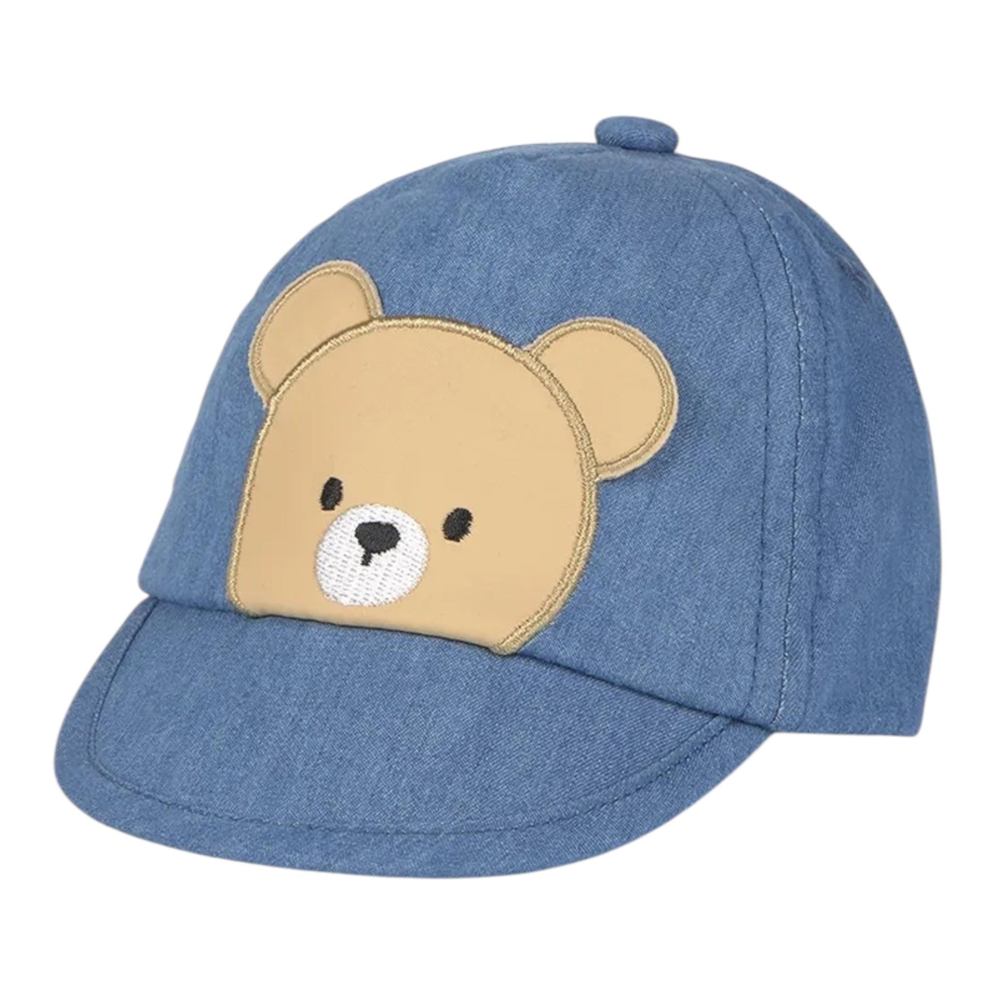 Mayoral Cappello Tinta Unita con Visiera E Stampa Orso per Neonato 9885X BLU MAYORAL 