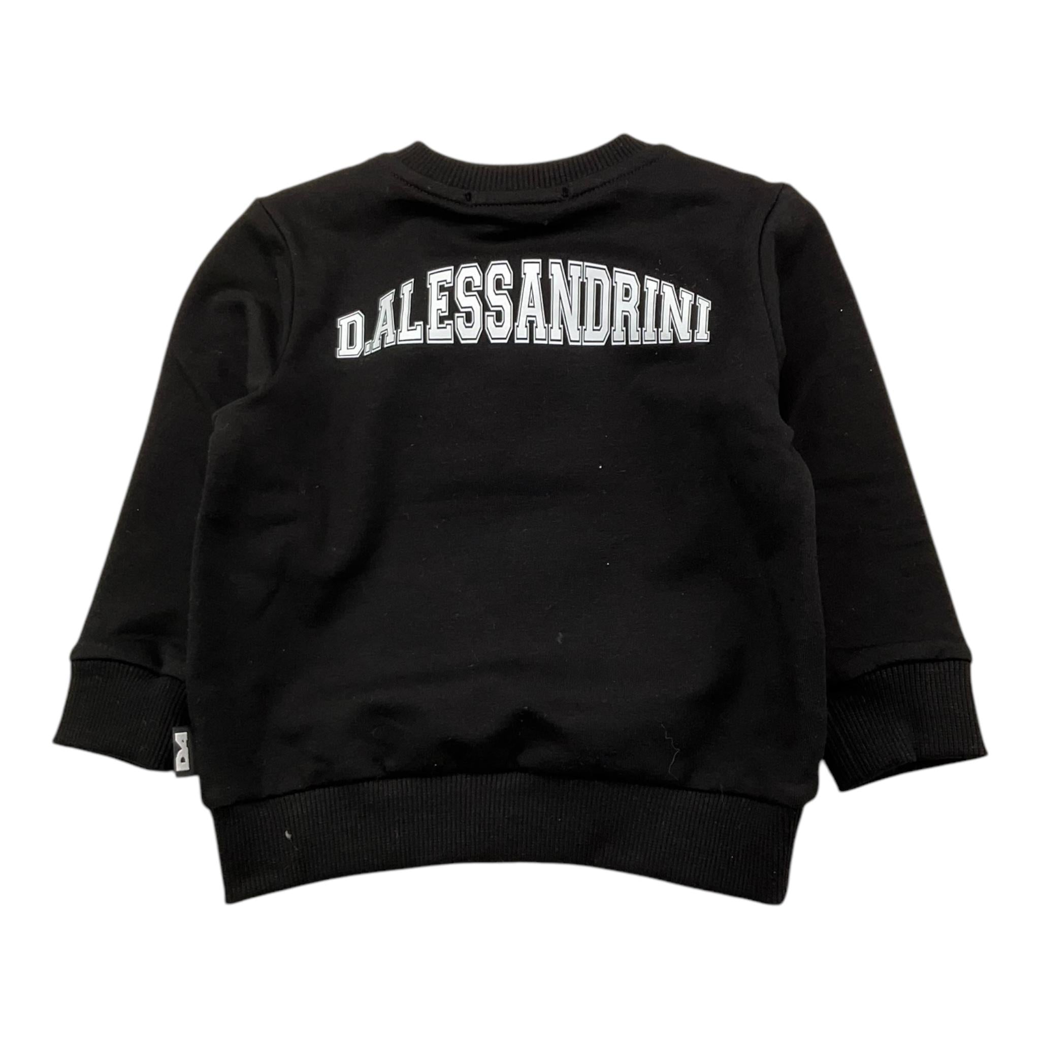 DANIELE ALESSANDRINI felpa girocollo tinta unita con stampa Nero per Neonato 1291F00032 NERO DANIELE ALESSANDRINI 