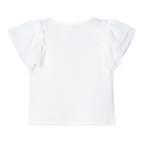 Mayoral T-Shirt Girocollo Tinta Unita con Balze per Bambina 3013 BIANCO MAYORAL 