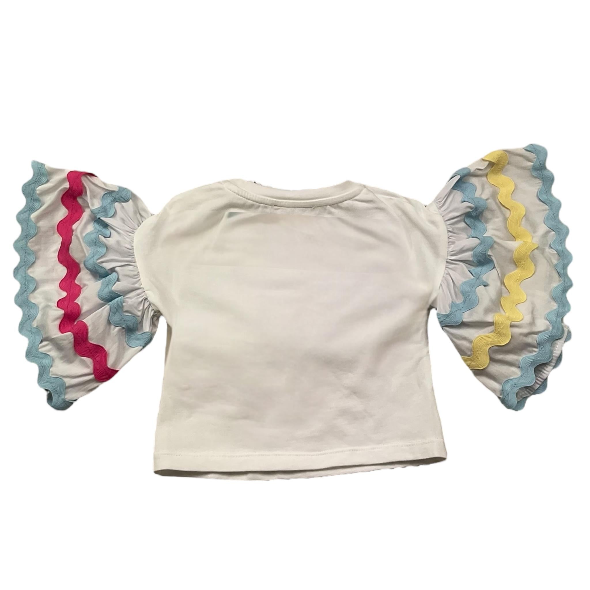 Miss Grant T-Shirt Tinta Unita Girocollo con Stampa per Bambina MG1300 BIANCO MISS GRANT 