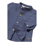 MAYORAL camicia manica lunga tinta unita collo coreano Blu per Neonato 2181 BLU MAYORAL 