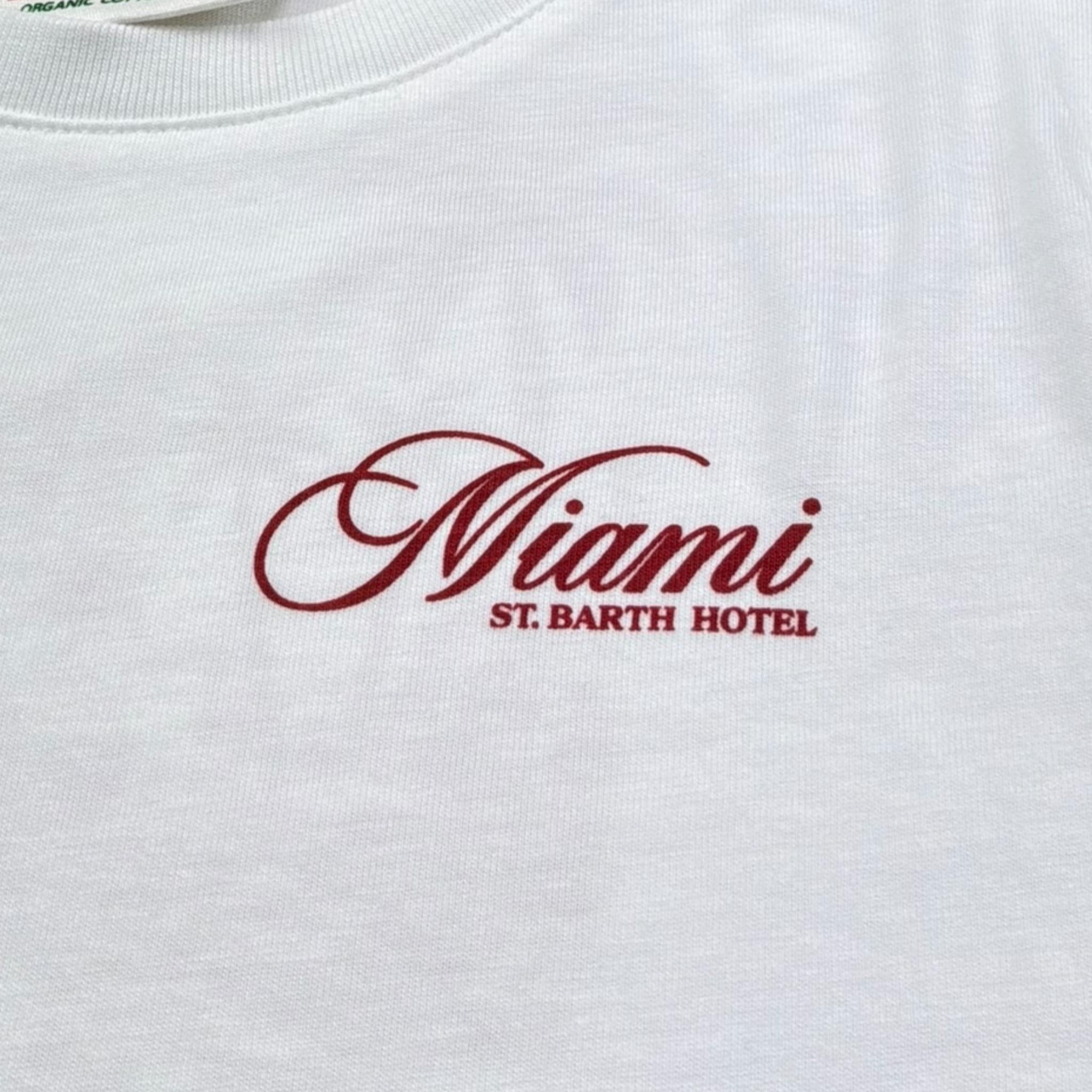 Saint Barth T-Shirt Girocollo Tinta Unita con Stampa per Bambino 00385L BIANCO SAINT BARTH 