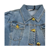 Gaelle Giubbino In Denim Tinta Unita con Bottoni In Contrasto per Bambina 27450D00019 AZZURRO GAELLE 