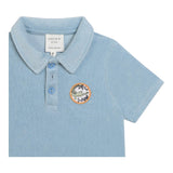 Carre'Ment Beau Polo Mezza Manica In Spugna Azzurro Per Neonato
