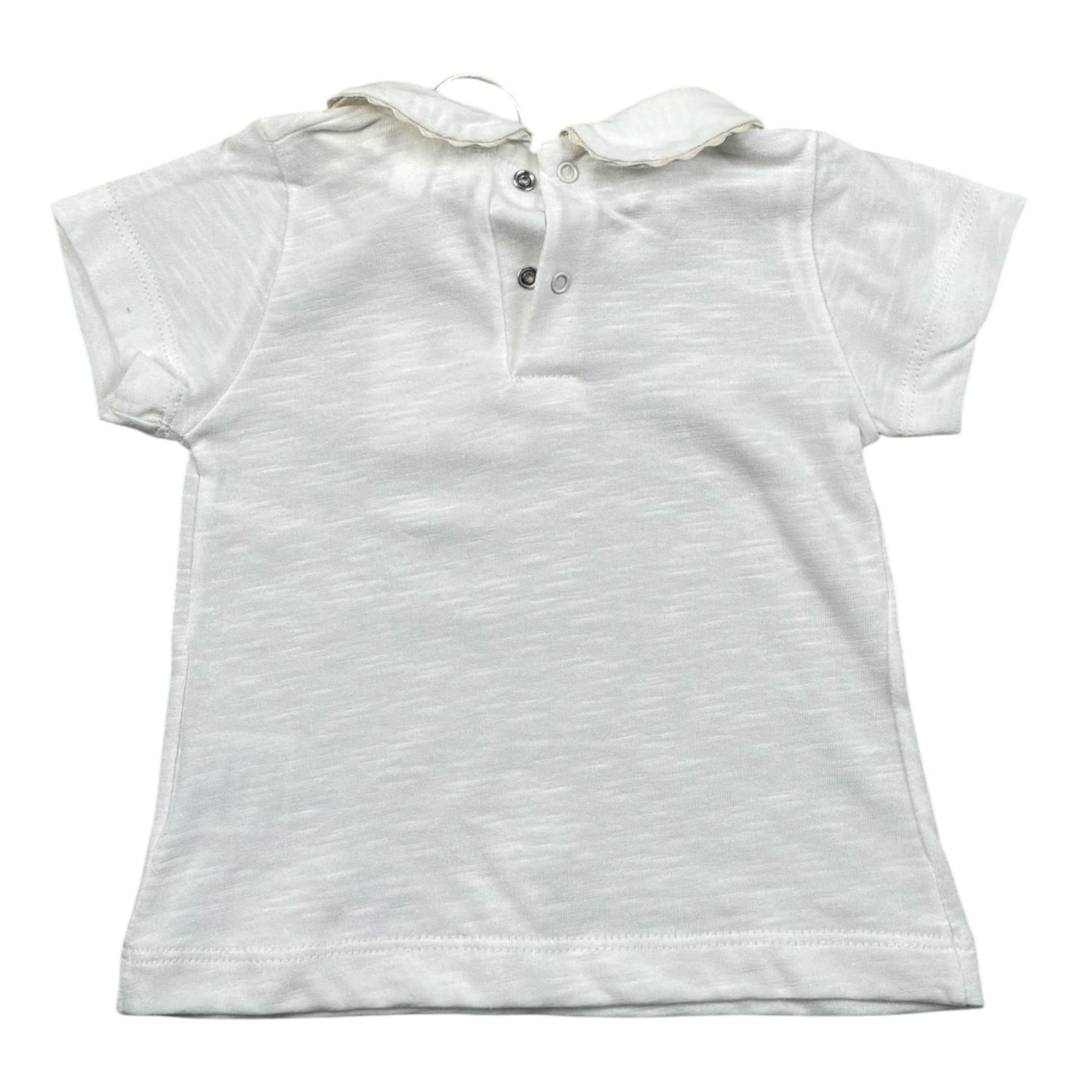 Lalalu' T-Shirt Tinta Unita con Colletto per Neonata TSL11P BIANCO LALALU' 