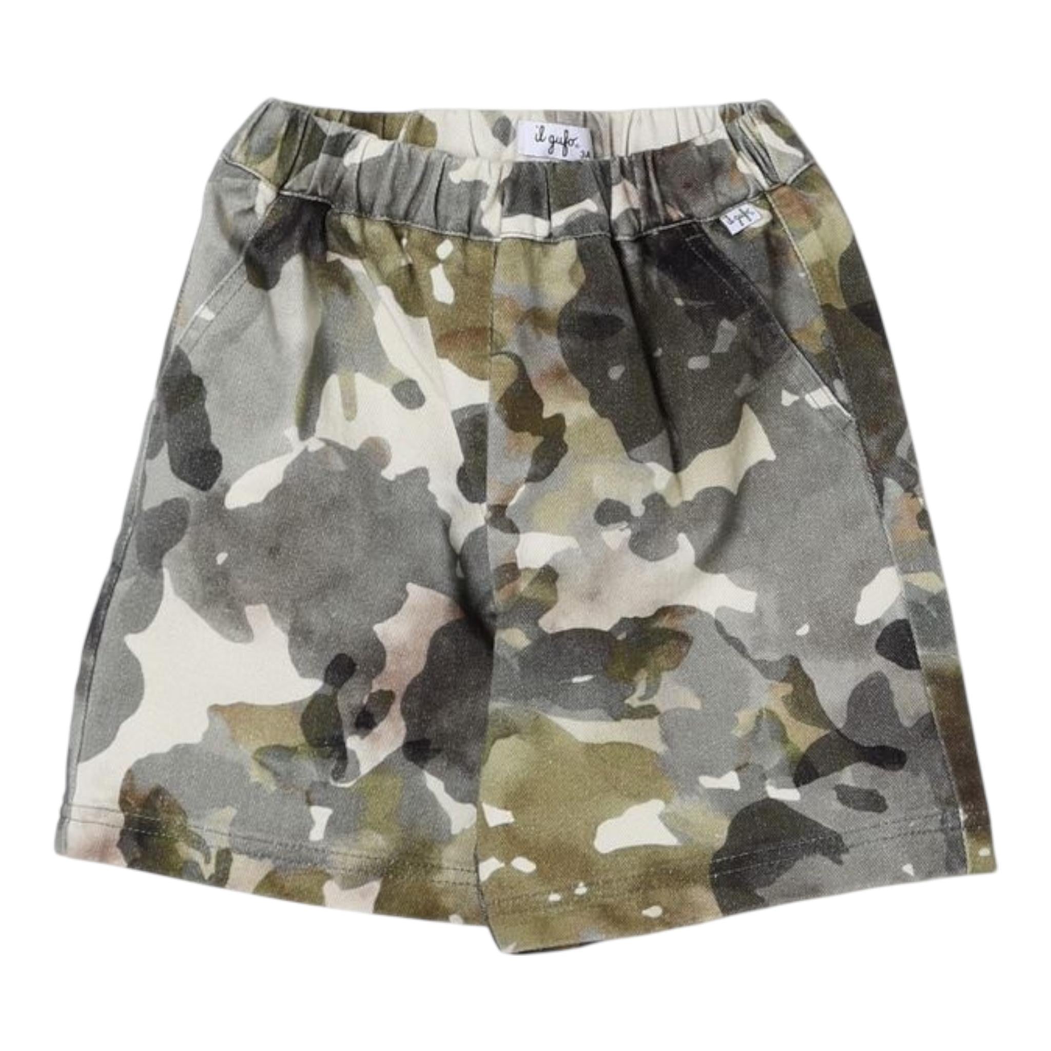 Il Gufo Bermuda Fantasia Militare con Elastico In Vita per Bambino P25PB192C4140 VERDE IL GUFO 