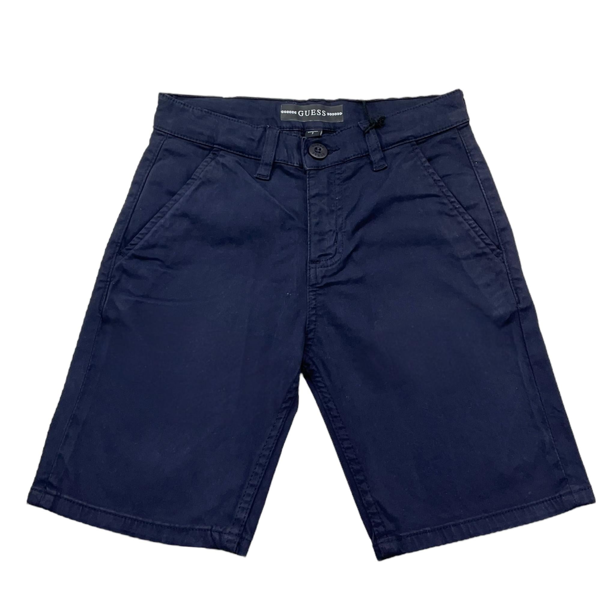 Guess Bermuda Tinta Unita con Girovita Regolabile per Bambino L4RD06WFPMA BLU GUESS 