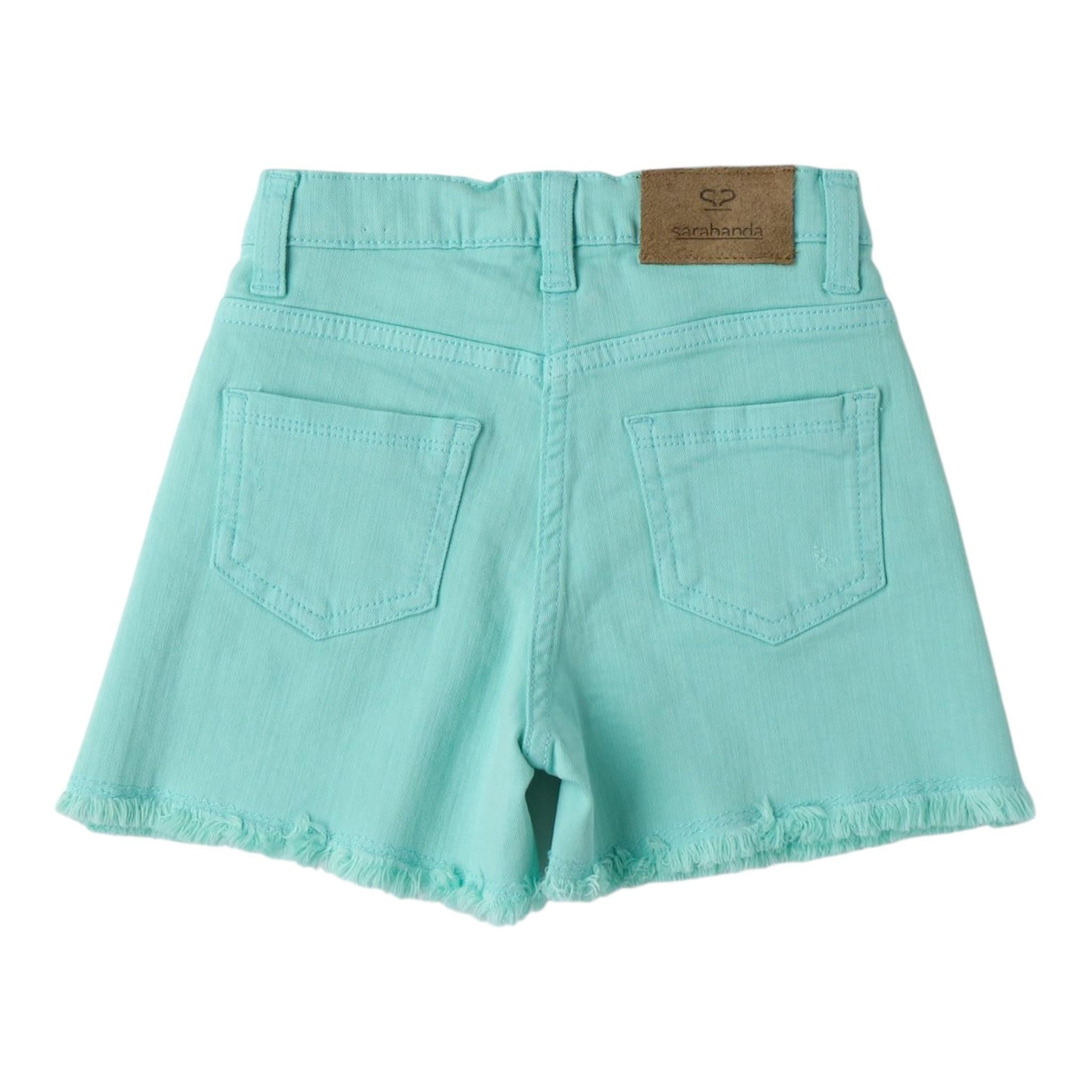 Sarabanda Short tinta unita con Girovita Regolabile Verde Acqua per Bambina 0B222XJ VERDE ACQUA SARABANDA 