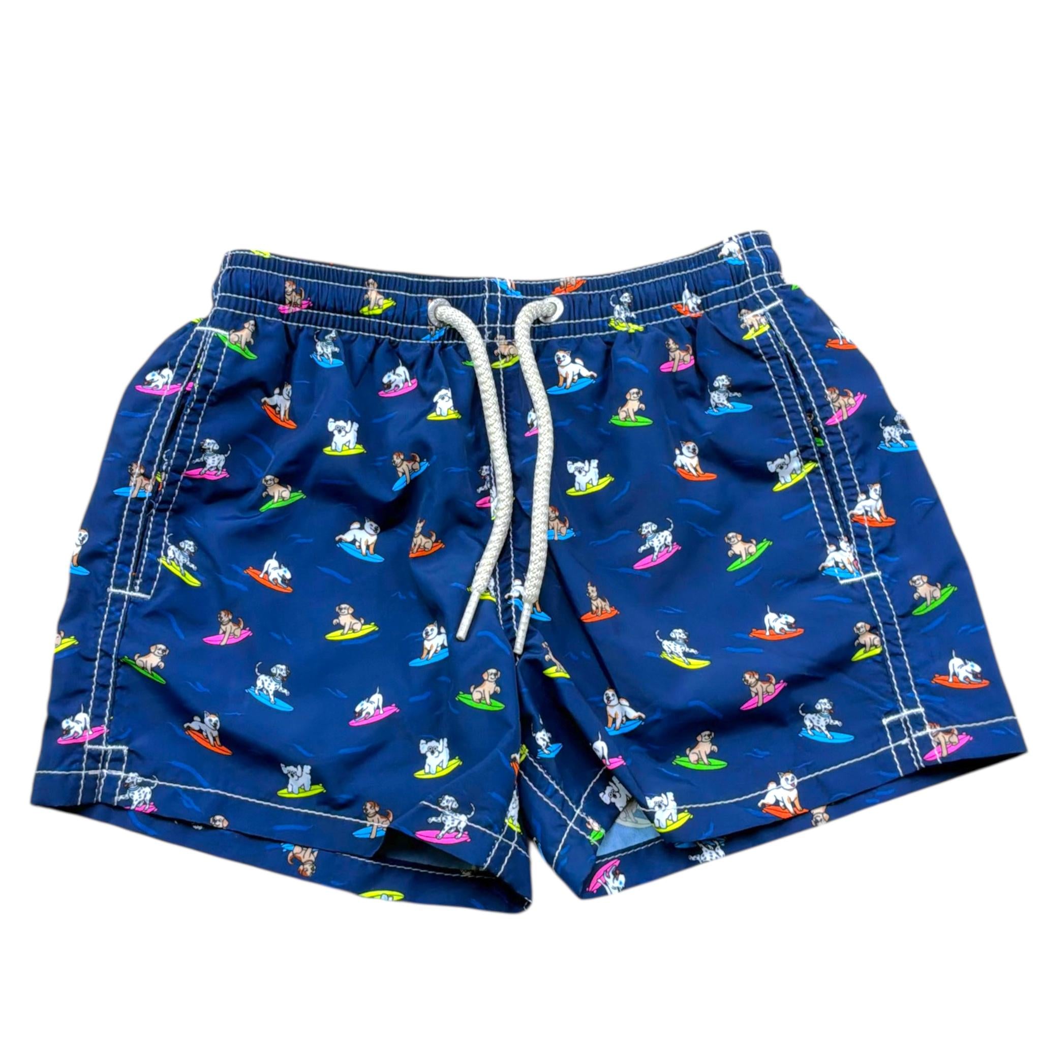 Saint Barth Costume Modello Boxer Tinta Unita con Stampa per Bambino SOGSURF BLU SAINT BARTH 