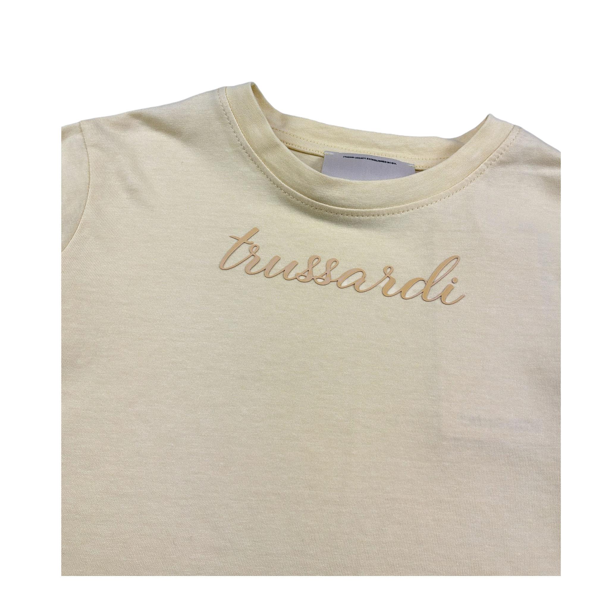 Trussardi Shirt Girocollo Tinta Unita con Logo per Bambina TGP26013TS GIALLO TRUSSARDI 