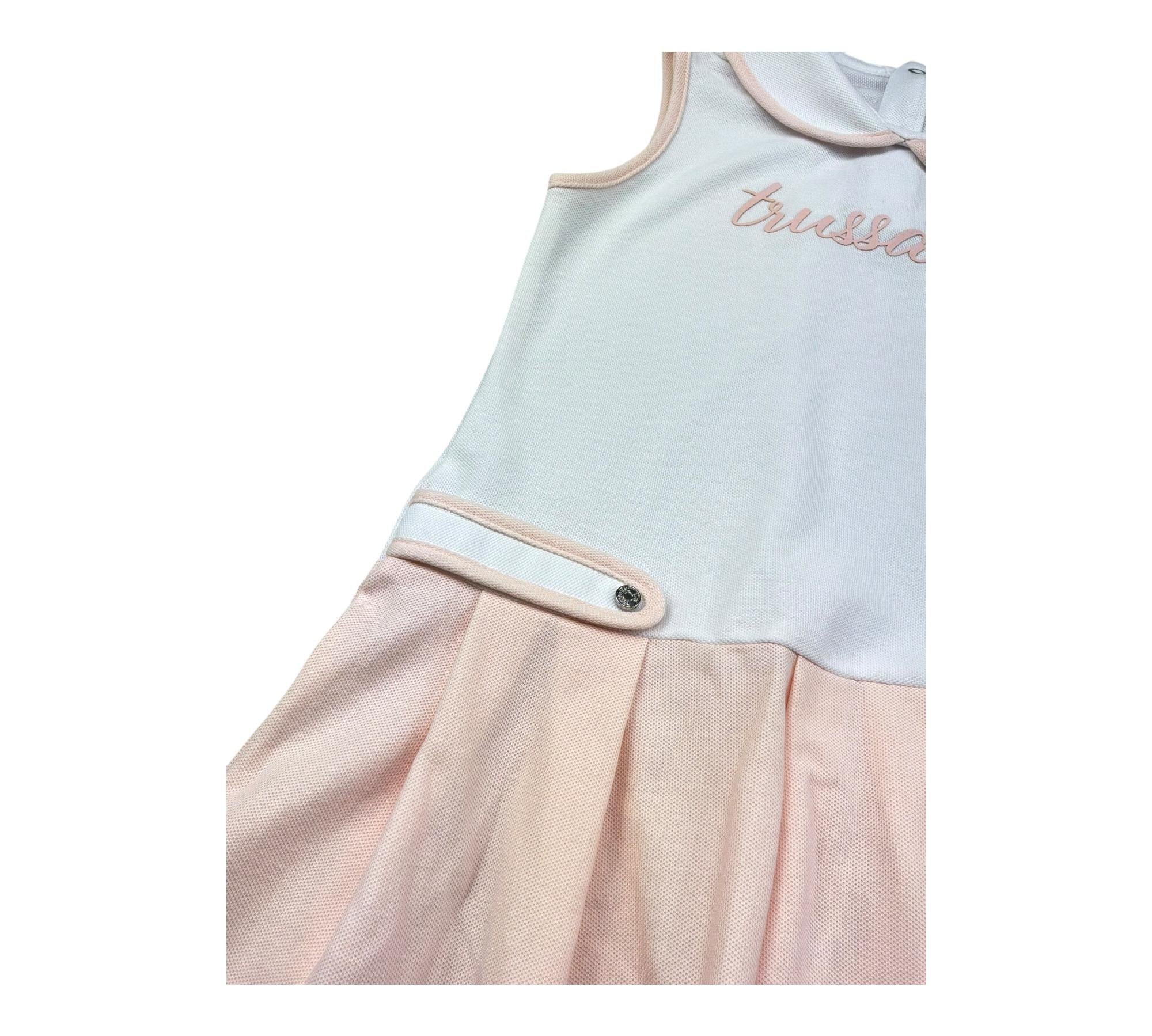 Trussardi Abito Giromanica Bicolore per Bambina TGP26010VE BIANCO/ROSA TRUSSARDI 