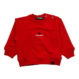 Zu+Elements Felpa Chiusa Girocollo Tinta Unita Con Stampa Logo Rosso Per Neonato