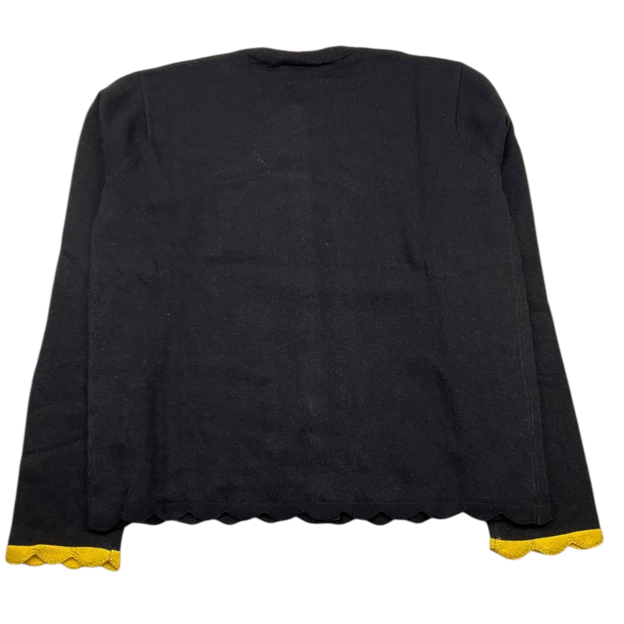 STELLA McCARTNEY cardigan tinta unita con ricami in contrasto Nero per Bambina TT9C00 NERO STELLA McCARTNEY 