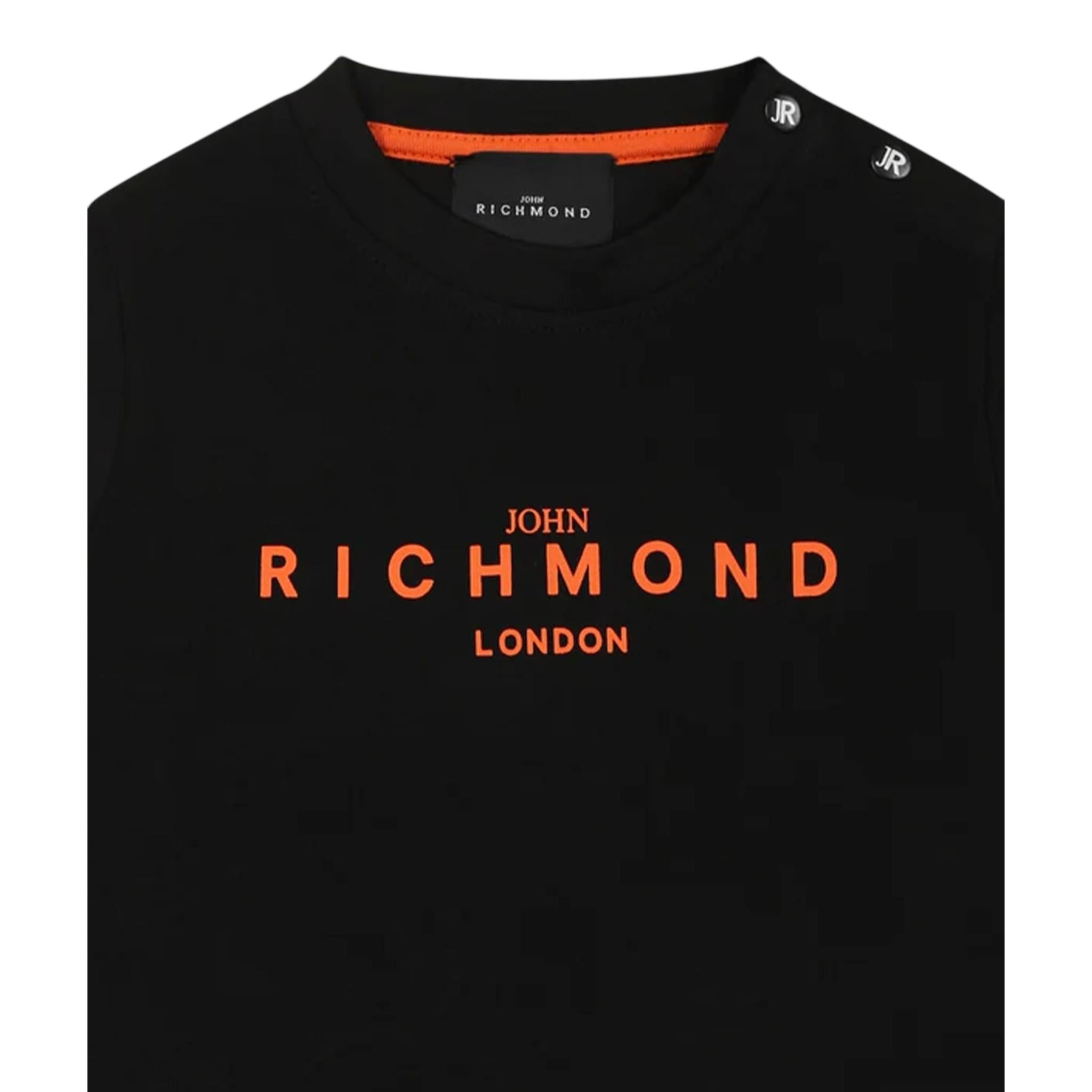 John Richmond T-Shirt Girocollo tinta unita con Stampa Nero per Bambino RIP25014TSJXXXX NERO JOHN RICHMOND 