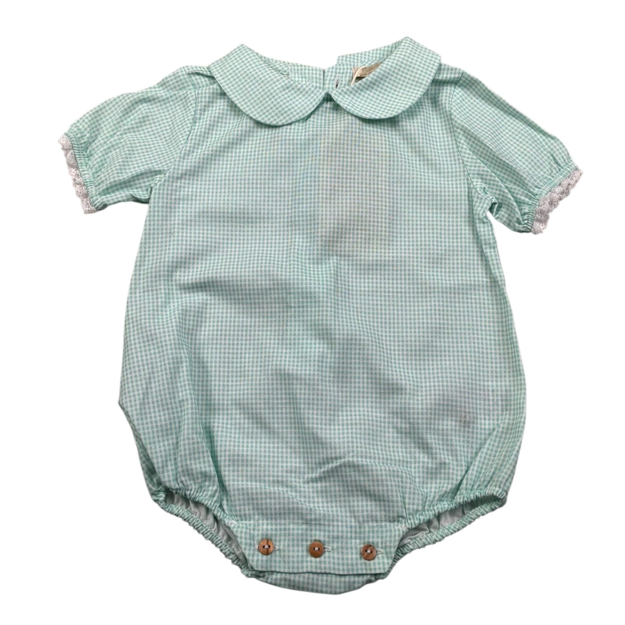 Wedoble Body Mezza Manica Fantasia Quadretti per Neonata V2505916X VERDE ACQUA WEDOBLE 