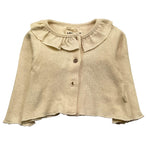 PETIT INDI cardigan tinta unita con colletto Panna per Neonata AW24BK4307 PANNA PETIT INDI 