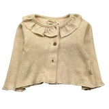 PETIT INDI cardigan tinta unita con colletto Panna per Neonata AW24BK4307 PANNA PETIT INDI 