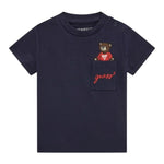 Guess T-Shirt Gircollo Tinta Unita con Stampa per Neonato I5RI03I3Z14 BLU GUESS 