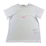 Replay T-Shirt Girocollo Tinta Unita con Stampa per Bambina SG7479 BIANCO REPLAY 