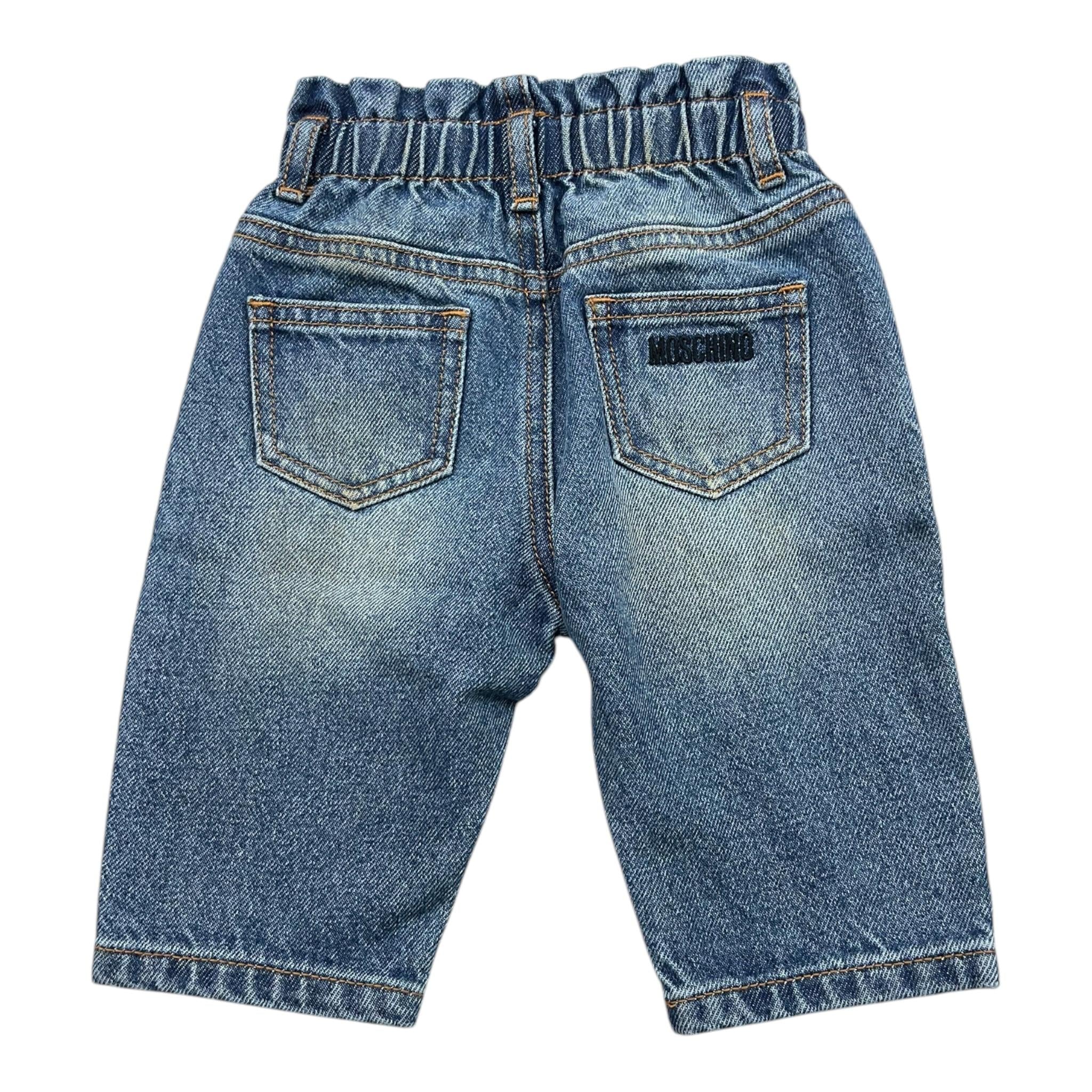 MOSCHINO jeans tinta unita con elastico in vita Azzurro per Neonata MDP03G AZZURRO MOSCHINO 