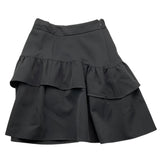 Odi Et Amo Gonna Tinta Unita Con Balze Nero Per Bambina