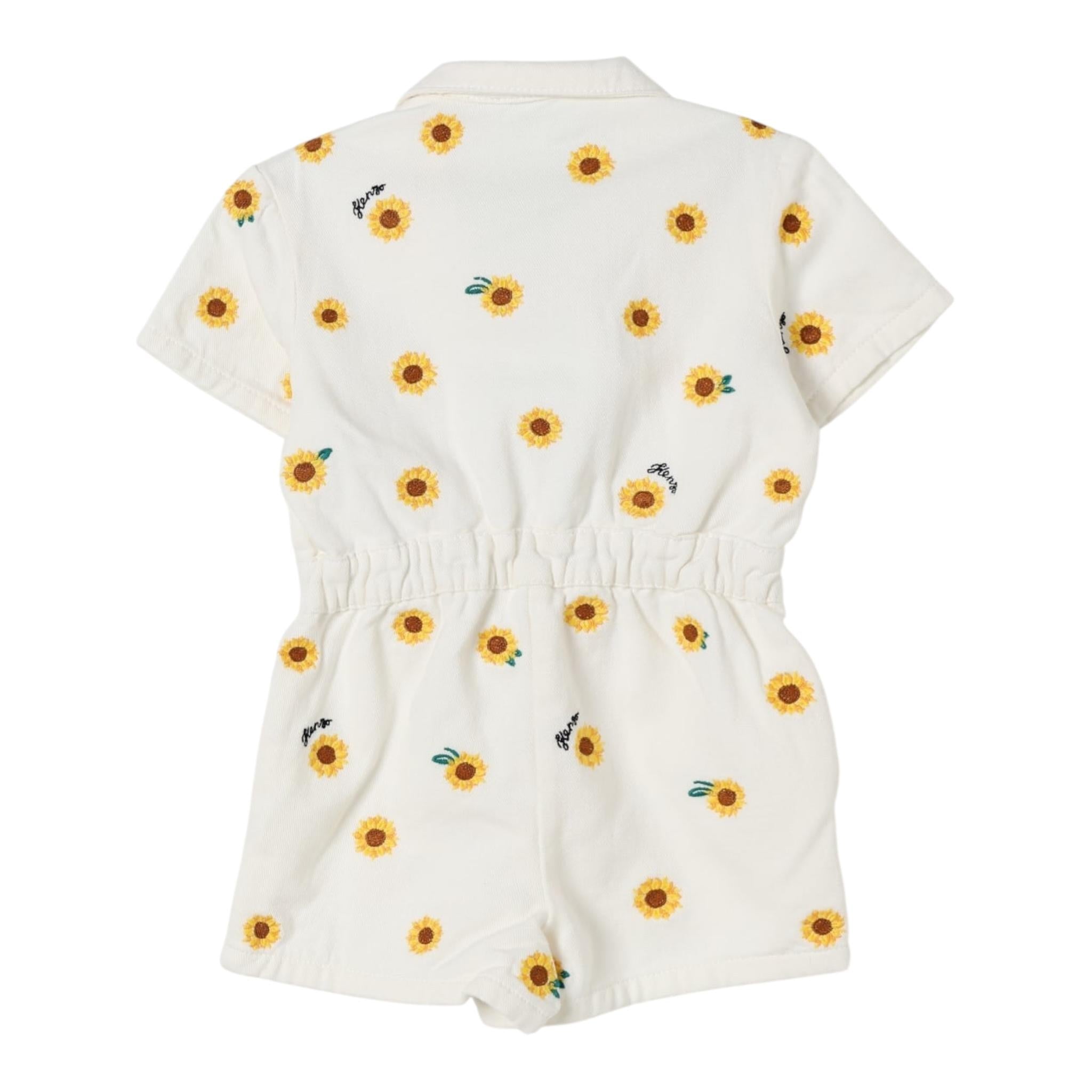 Kenzo Tutina Intera Tinta Unita con Fantasia Margherite per Bambina K61038J BIANCO KENZO 