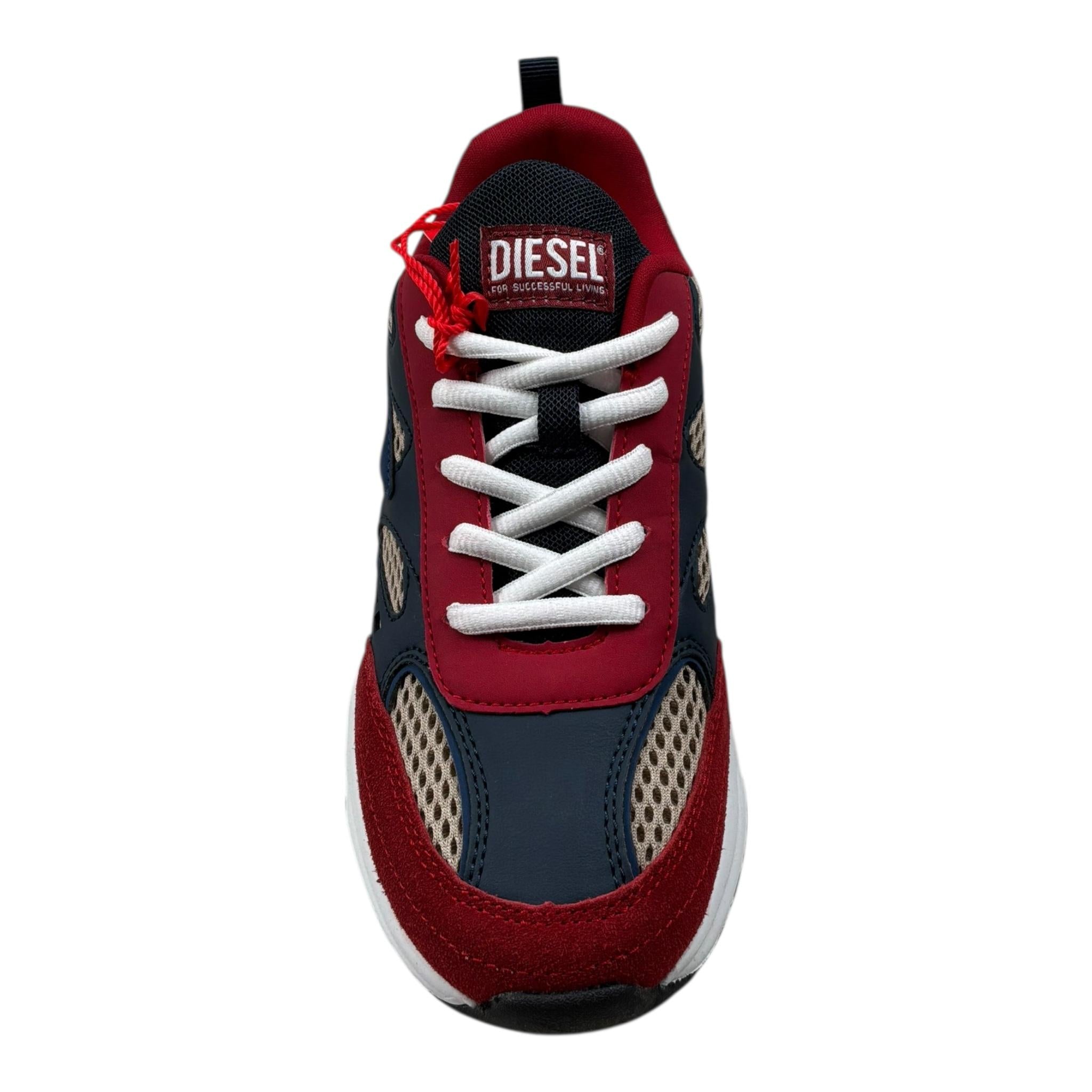 Diesel Sneakers Tinta Unita con Lacci E Fantasia per Bambino BC0581P ROSSO DIESEL 