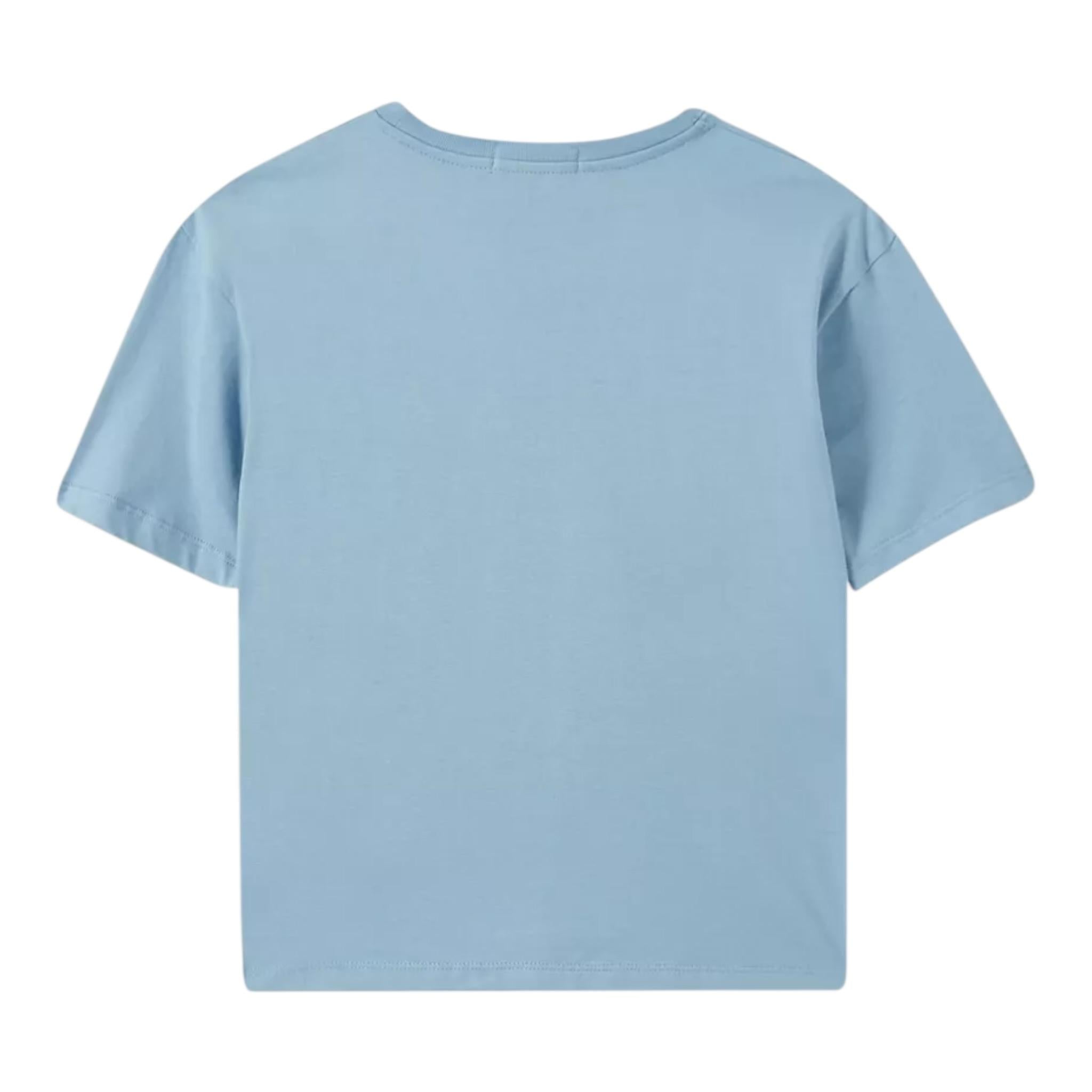 Calvin Klein T-Shirt Girocollo Tinta Unita con Logo per Bambino IB0IB02161 AZZURRO CALVIN KLEIN 