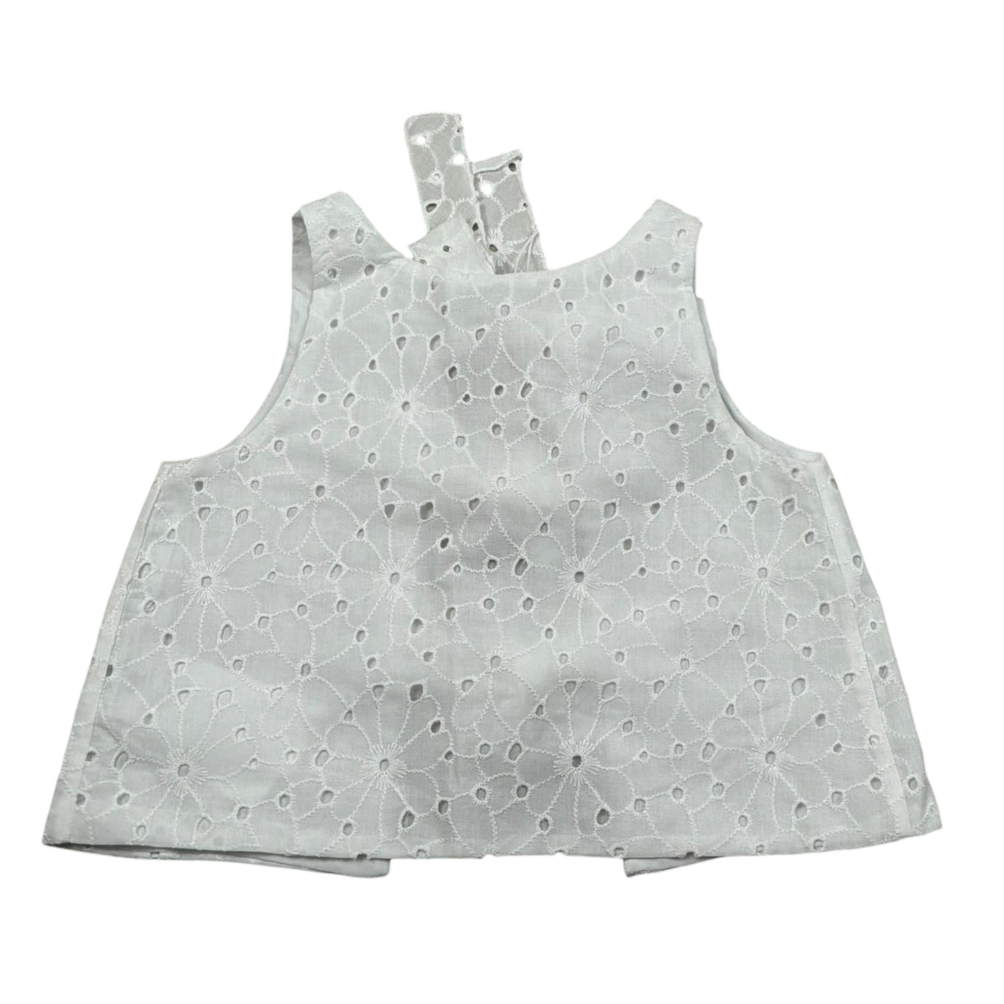 M+E' Top Giromanica Tinta Unita In Pizzo Sangallo per Bambina UE1788 BIANCO M+E' 