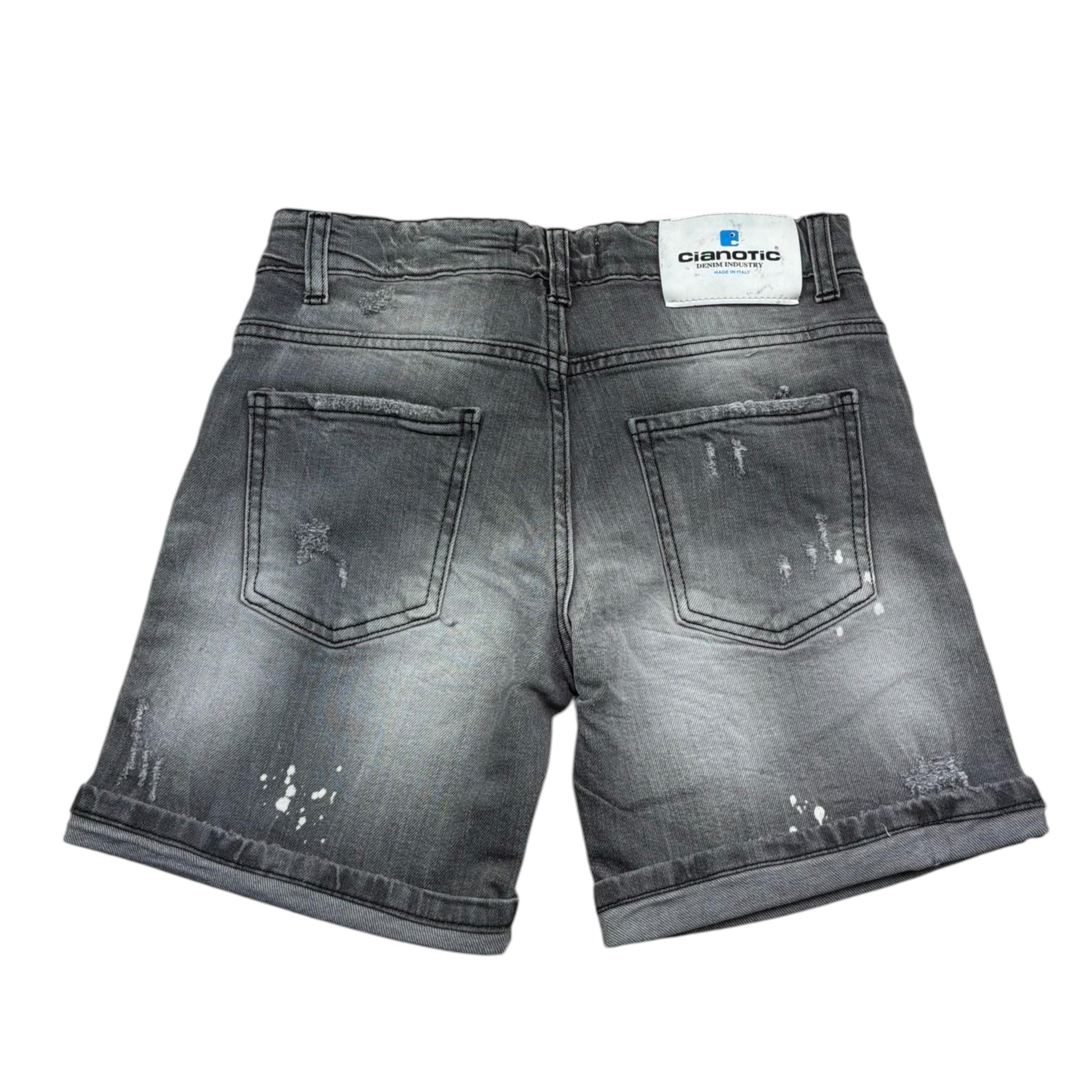 Cianotic Bermuda In Denim Tinta Unita con Strappi per Bambino 20165 NERO CIANOTIC 