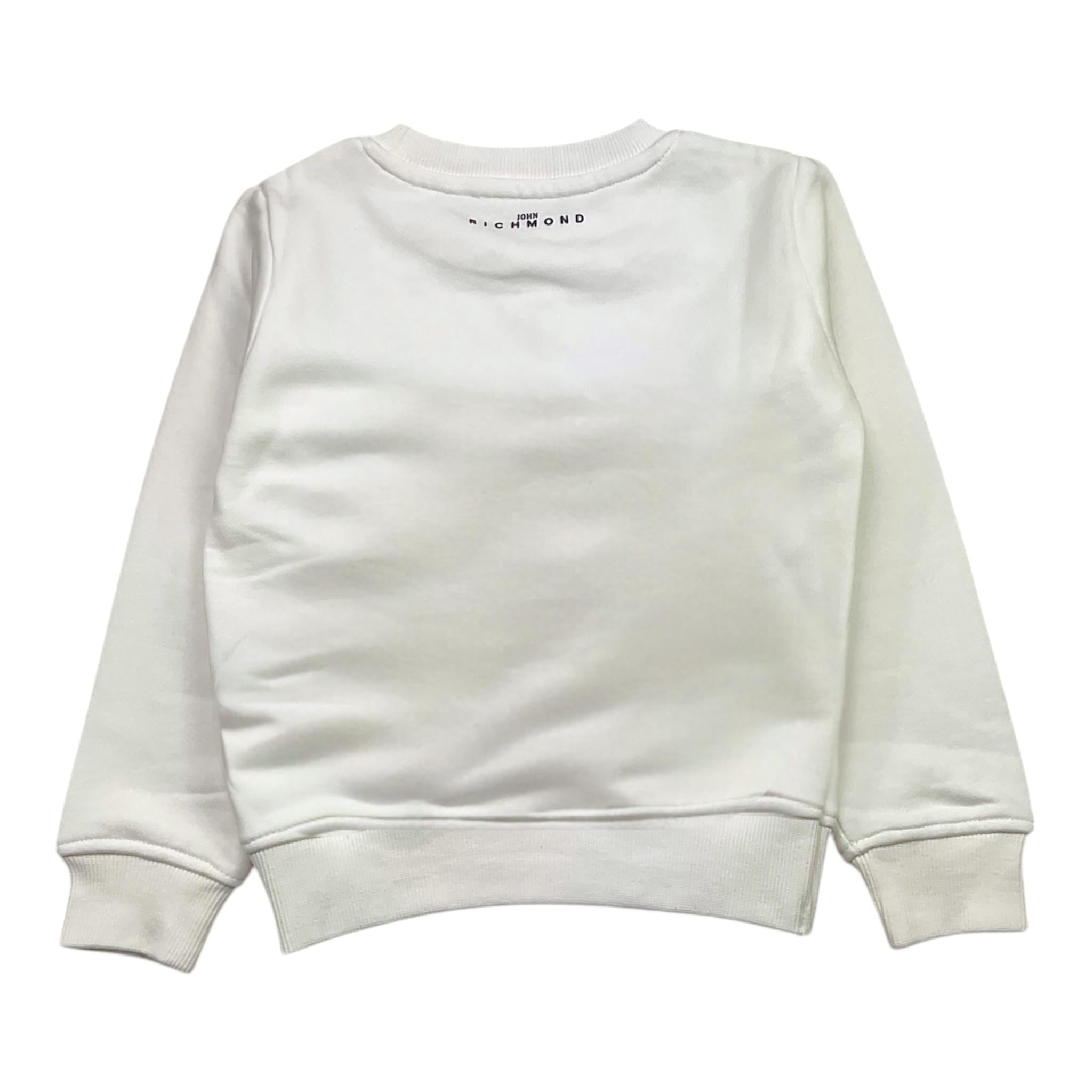 JOHN RICHMOND felpa tinta unita con stampa Bianco per Bambina RBA24086FE BIANCO JOHN RICHMOND 