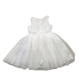 Fun & Fun Abito Cerimonia Tinta Unita Giromanica Con Tulle Bianco Per Bambina