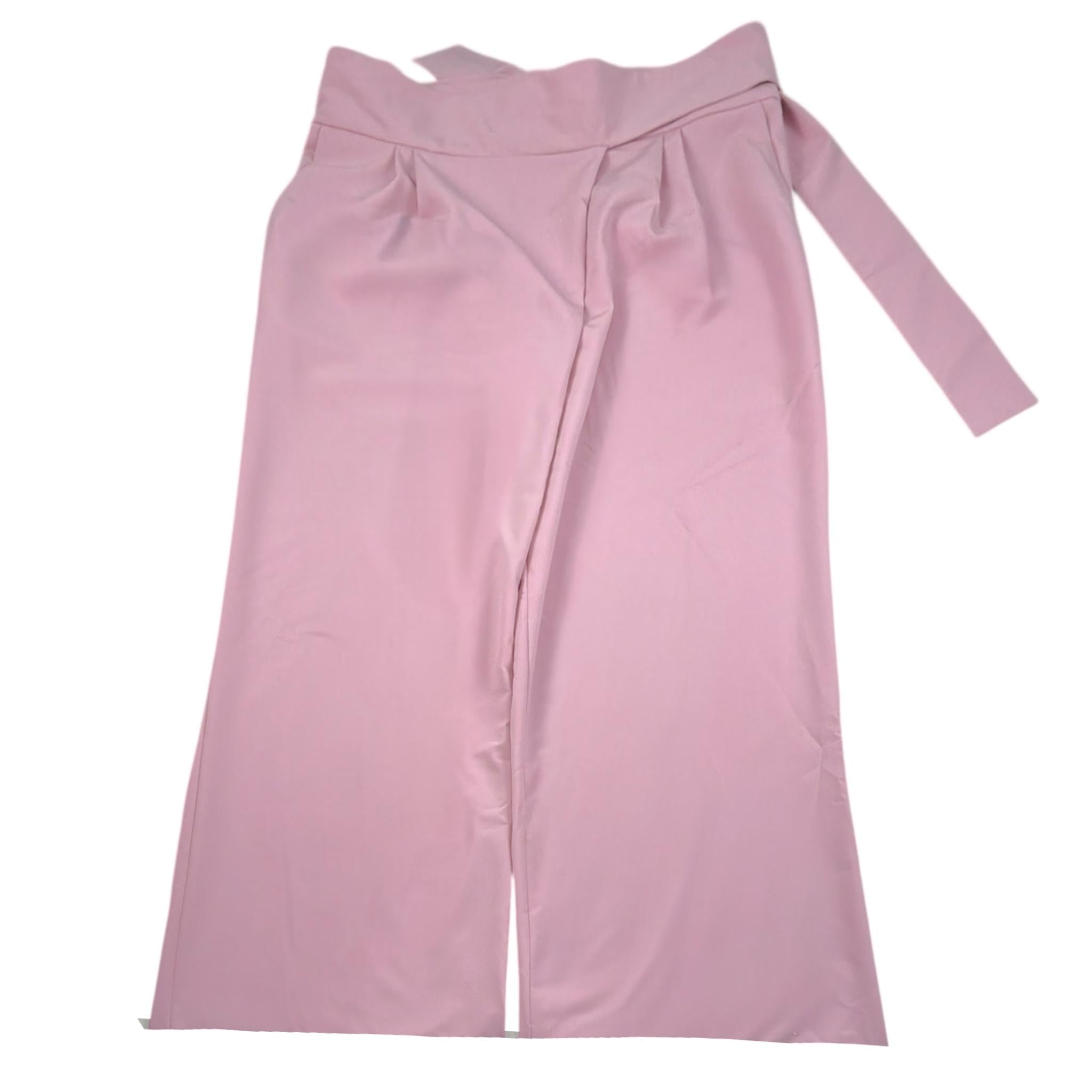 Xacus Pantalone Modello A Palazzo Tinta Unita per Bambina SAMANTHA ROSA XACUS 