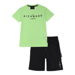 John Richmond Completo 2 Pezzi T-Shirt-Bermuda Bicolore per Bambino RBP25008CJX VERDE JOHN RICHMOND 