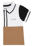 Boss Pagliaccetto Mezza Manica Bicolore per Neonato J52207 BIANCO/BEIGE BOSS 