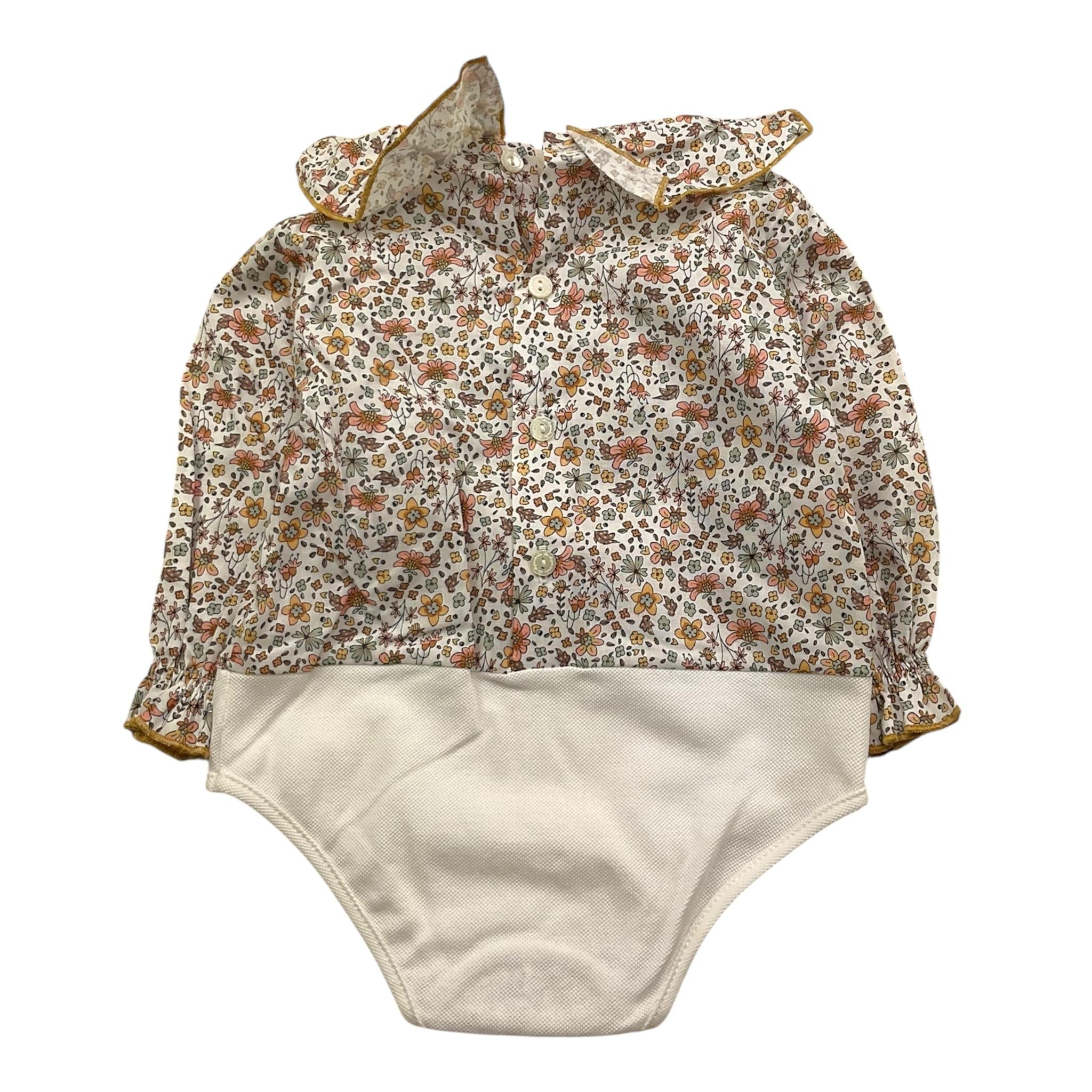 LA STUPENDERIA camicia modello body tinta unita con fantasia fiori Bianco per Neonata TBBD522 BIANCO LA STUPENDERIA 